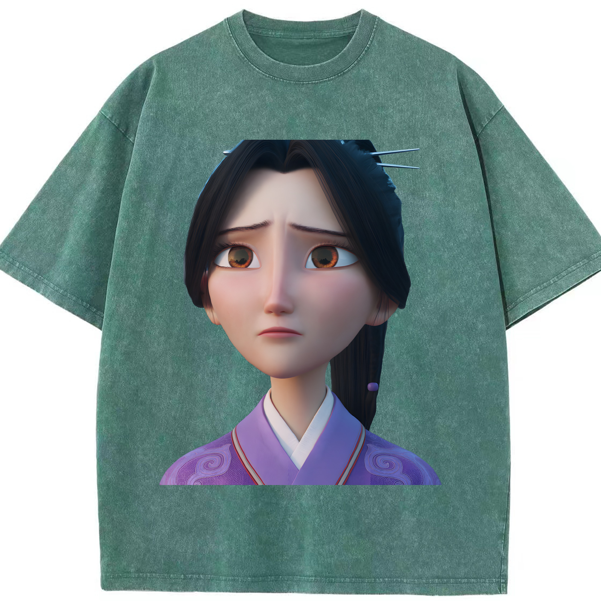 （画像用） Ne Zha 2 ナタ 魔童の大暴れ 綿100% ヴィンテージ風 半袖Tシャツ（フロントプリント）